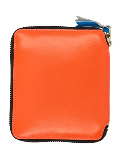 Shop Comme Des Garçons Super Fluo Zip Around Wallet In Orange