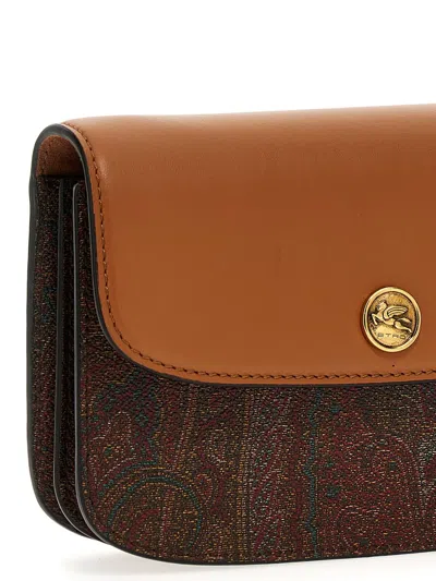 Shop Etro 'paisley' Crossbody Bag In Brown