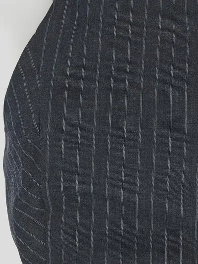 Shop Ganni Top With Stripe Pattern In Grey