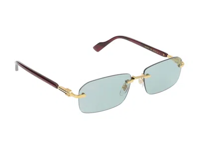 Shop Gucci Sunglasses In 003 Gold Burgundy Green