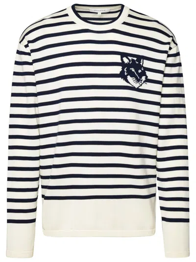 Shop Maison Kitsuné Navy Cotton Sweater