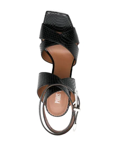 Paris Texas Arizona Embossed Heeled Sandals In Black