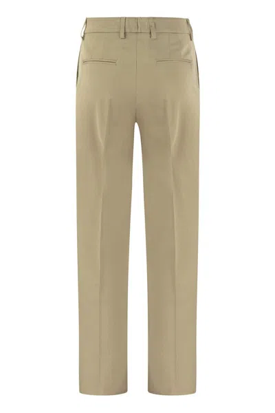 Shop Pt01 Stretch Viscose Trousers In Beige