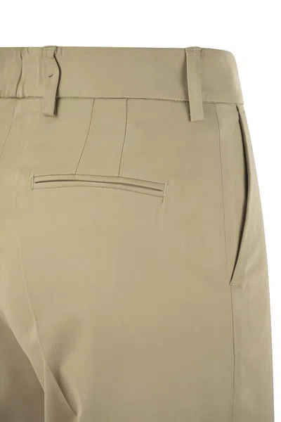 Shop Pt01 Stretch Viscose Trousers In Beige