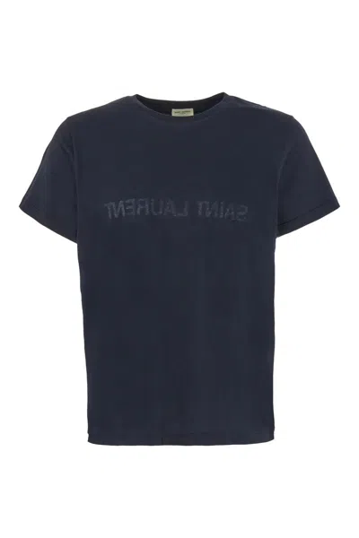 Shop Saint Laurent T-shirts And Polos In Blue