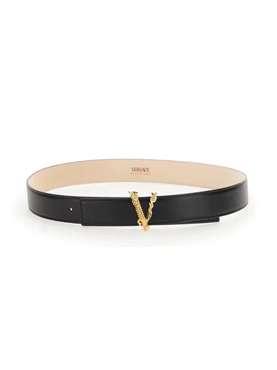 Shop Versace Belts In Black  Gold