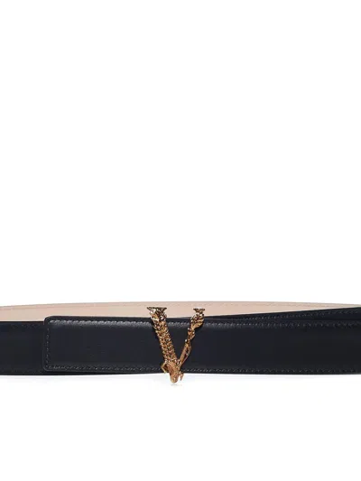 Shop Versace Belts In Black  Gold