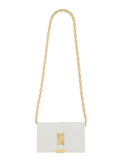 Shop Versace Mini "greca Goddess" Bag In White