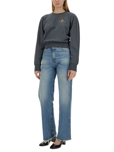 Shop Vivienne Westwood Sweatshirt "cynthia" In Grey
