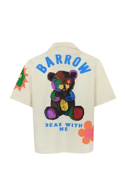 Shop Barrow Poplin Shirt With Prints In Turtledove