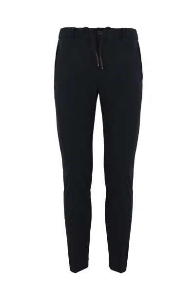 Shop Rrd - Roberto Ricci Design Chino Jo Trousers In Technical Fabric With Drawstring In Blue Black