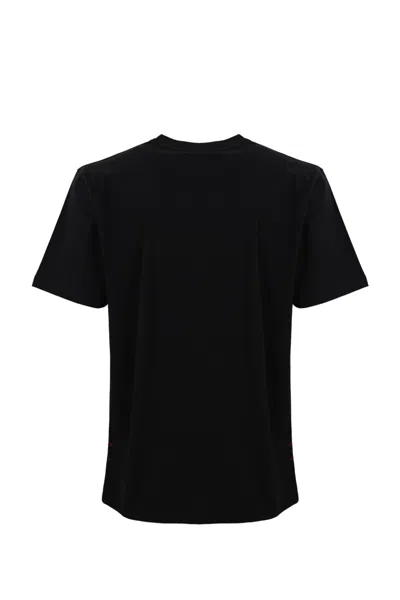 Shop Amaranto Black Cotton T-shirt In Nero