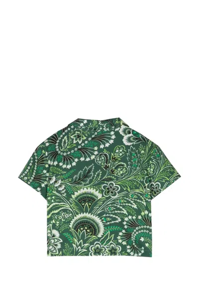 Shop Etro Monochrome Paisley Shirt In Green