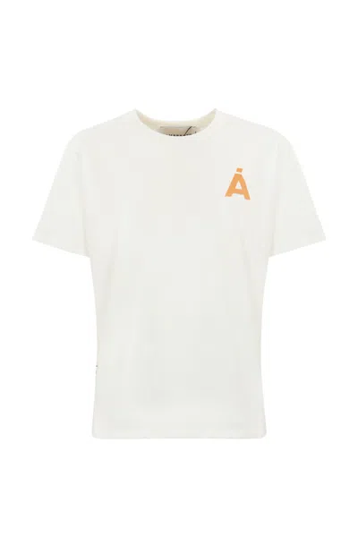 Shop Amaranto T-shirt With Print In Panna