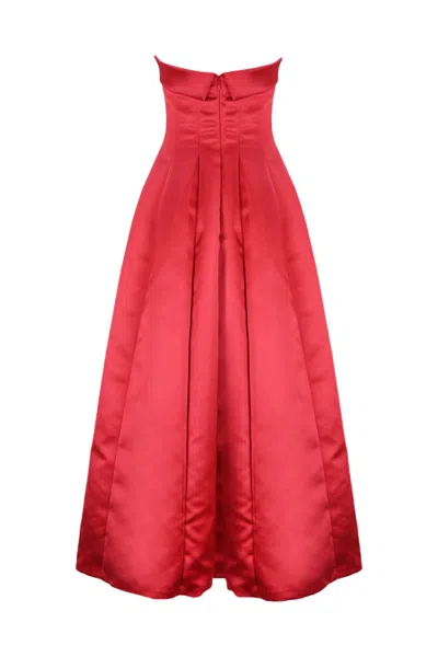 Shop Philosophy Di Lorenzo Serafini Duchess Bustier Dress In Rosso