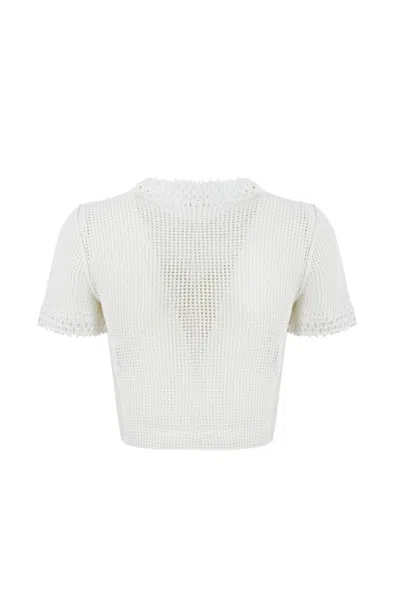 Shop Philosophy Di Lorenzo Serafini Stretch Mesh Shirt In Bianco