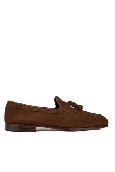 Shop Church's Suede Loafers With Tassels In Burnt