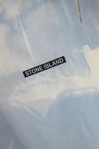 Shop Stone Island Bermuda Shorts In Stretch Cotton L0695 In Blue