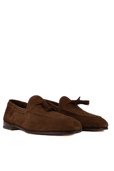 Shop Church's Suede Loafers With Tassels In Burnt
