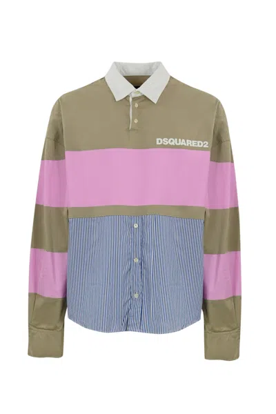 Shop Dsquared2 Oversized Cotton Shirt In Multicolor