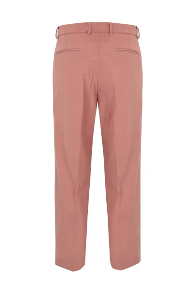 Shop Amaranto Straight Cotton Trousers In Blush