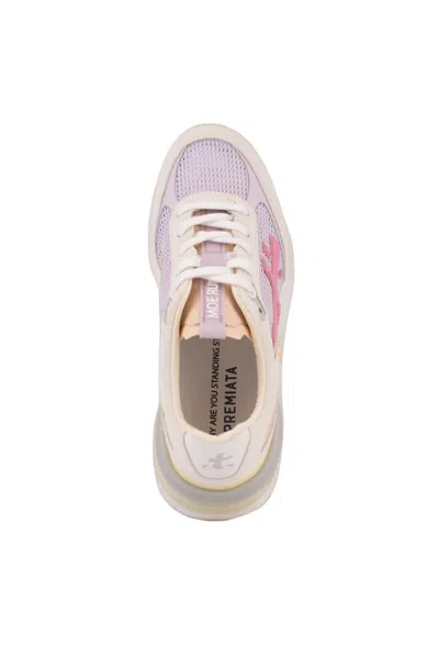 Shop Premiata Moerund 6734 Sneakers In Bianco/rosa
