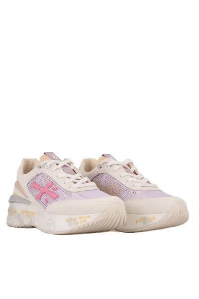 Shop Premiata Moerund 6734 Sneakers In Bianco/rosa