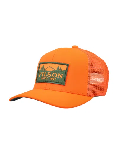 Shop Filson Logger Mesh Cap In Orange