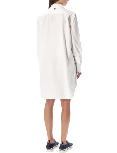 Shop Thom Browne Oxford Shirt Dress In White