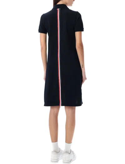 Shop Thom Browne Classic Pique Stripe Polo Mini Dress In Navy