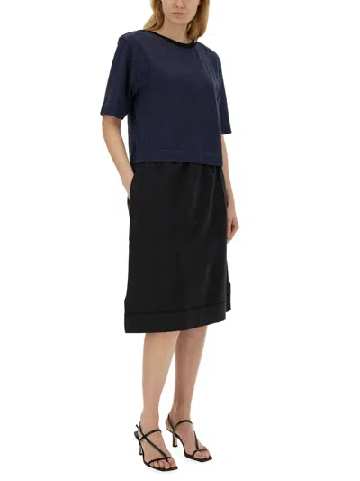 Shop Margaret Howell Cotton Skirt In Nero