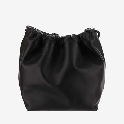 Shop Valentino Vlogo Pouf Pouch Bag In Nappa Leather In Black