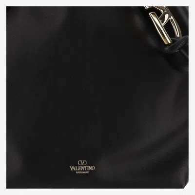 Shop Valentino Vlogo Pouf Pouch Bag In Nappa Leather In Black