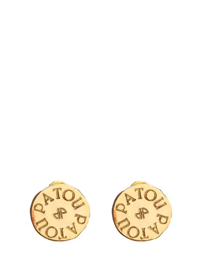 Patou Ancient Coins Circular Stud Earrings In Gold