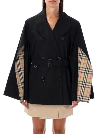 Shop Burberry Tropical Gabardine Trench Jacket In Black