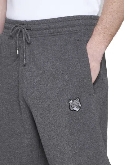 Shop Maison Kitsuné Shorts In Dark Grey Melange