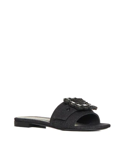 Shop Roberto Festa Flat Shoes In Nero+black Diam