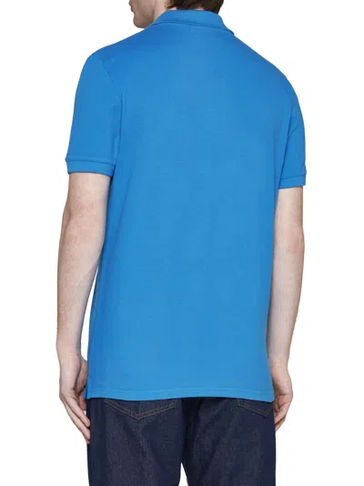 Shop Maison Kitsuné Polo Shirt In Enamel Blue