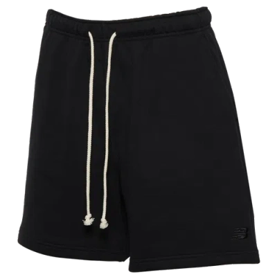 Shop New Balance Womens  Athletics French Terry Shorts In Black/black
