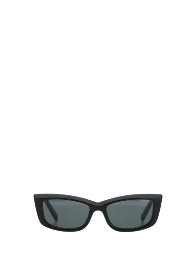 Shop Saint Laurent Sunglasses 658 In Black Black Black