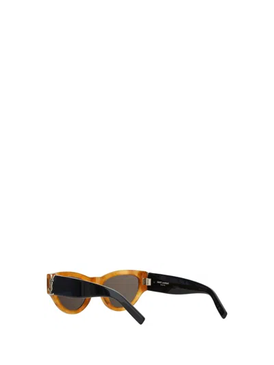 Shop Saint Laurent M94 Sunglasses In Havana Black Black