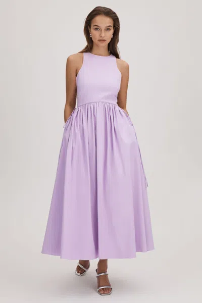 Shop Florere Side Tie Midi Dress In Lilac