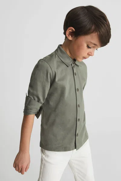 Shop Reiss Hendon - Sage Junior Cotton Shirt, Age 6-7 Years