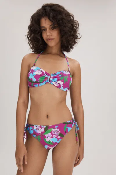 Shop Florere Printed Ruched Bikini Bottoms In Multi