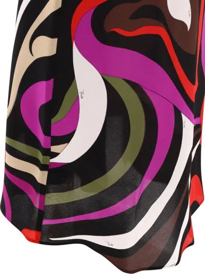 Shop Pucci Marmo-print Silk Dress In Fuchsia