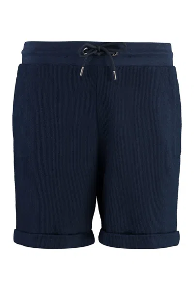 Shop Hugo Boss Boss Cotton Bermuda Shorts In Blue