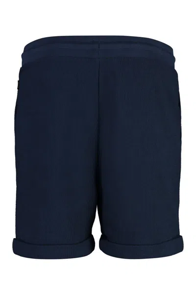 Shop Hugo Boss Boss Cotton Bermuda Shorts In Blue