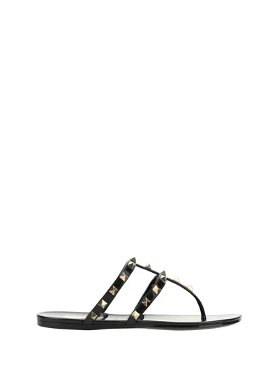 Shop Valentino Garavani Rockstud Sandals In Nero