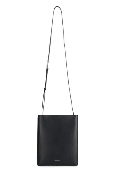Shop Calvin Klein Leather Crossbody Bag In Black