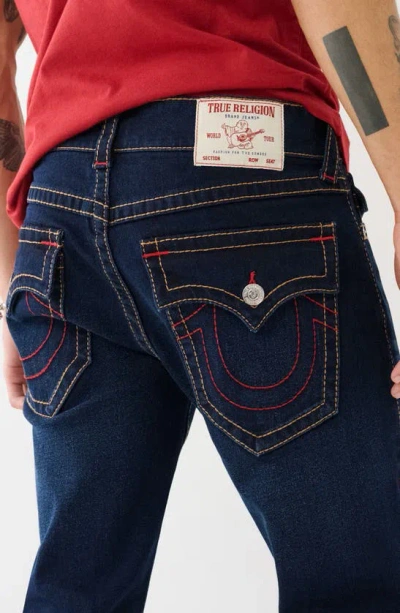 Shop True Religion Brand Jeans Rocco Big T Flap Skinny Jeans In Dark Midnight Wash